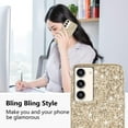 thumbnail image 2 of Compatible with Samsung Galaxy S23 Plus Case, Glitter Sparkly Samsung S23 Plus Phone Case with Slim Silicone Shockproof Protective Bumper Cover for Cute Girls Women (Gold), 2 of 12