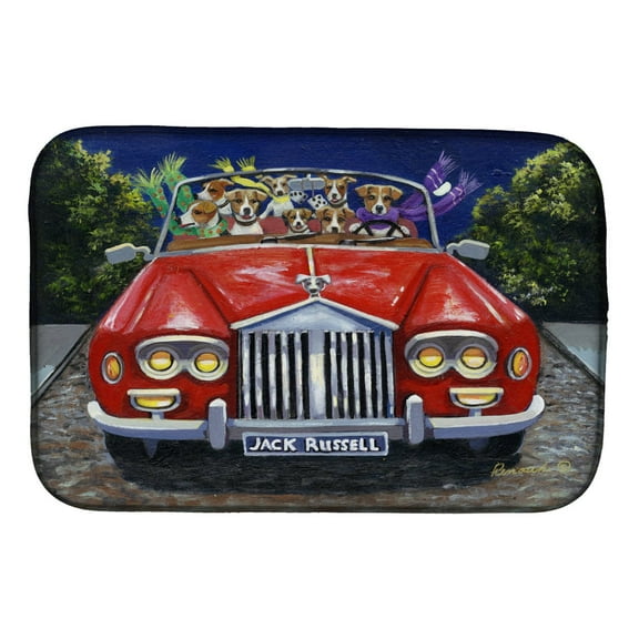 Jack Russell Evening Cruise Dish Drying Mat