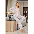 thumbnail image 5 of RH Pajamas Women Printed Sleepwear Button Down Lounge Soft Summer Pjs Long Set S-XXL RHW4042-A-M, 5 of 9