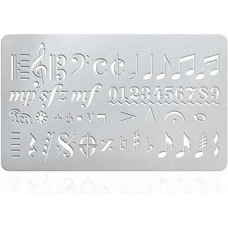 1Pcs Metal Stencil Song Writer's Composing Template Music Notes Metal Stencils Stainless Steel Music Theme Template for Music Notes Wood Burning Engraving Scrapbooking Journal colorful