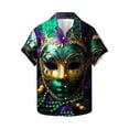 thumbnail image 2 of JURANMO Mens Hawaiian Shirts Funny Mask Graphic Printed T-Shirt Casual Turndown Collar Button Up Vacation Summer Tops Multicolor L Deals Of The Day Lightning, 2 of 6