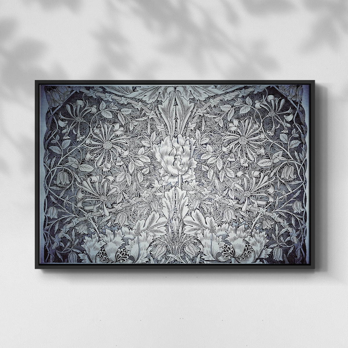Vintage Abstract Print-LV Framed in Black Wood Gallery Wrapped Canvas 17 in. x 25 in.