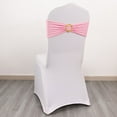 thumbnail image 6 of BalsaCircle 5 Spandex Pink 5x14" Stretchable Chair Sashes with Gold Rhinestone Buckles Party Decorations, 6 of 8