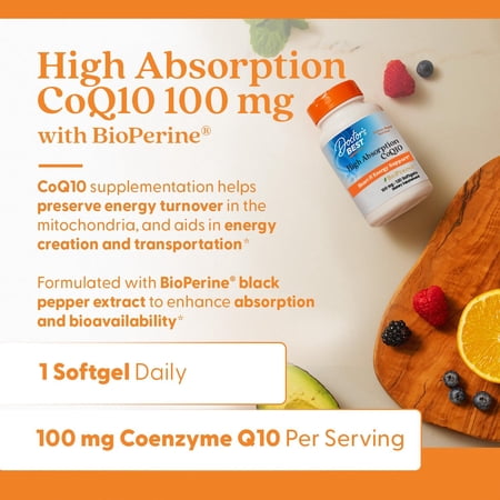 [2個セット] 高吸収 コエンザイムQ10 CoQ10 100mg ソフトジェル 120粒 Doctor's BEST（ドクターズベスト）