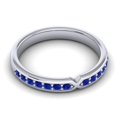 thumbnail image 5 of Lovely Round Cut 0.20 Carat Blue Sapphire Gemstone Wedding Eternity Band for Women Solid 18K White Gold Size 10 by Diamond-Capitals, 5 of 8