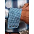thumbnail image 2 of Men's Stetson Shirt Snap 2 Pocket Plaid Ice Ombre - Blue, 2 of 3