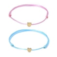 thumbnail image 1 of Pulseras Simples De Moda, Tobillera, Pulseras De Verano Ajustables Hechas A Mano, Tobillera De Corazón De Melocotón, Accesorio De Joyería Para Mujer 2 Piezas Sweethay AP006381-02, 1 of 6