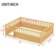 thumbnail image 3 of Netrum Full Floor Bed Frame with Fence,Montessori Wooden Floor Full Size Beds with Safety Guardrails for Bedroom,Mattress not included,Natural, 3 of 8