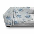 thumbnail image 3 of Rose Soft Flannel Fleece Throw Blanket, Floral Theme Illustration of Blue Rose Flower Romantic Springtime Design Print, Cozy Plush for Indoor and Outdoor Use, 50" x 60", Blue and Grey, by Ambesonne, 3 of 6