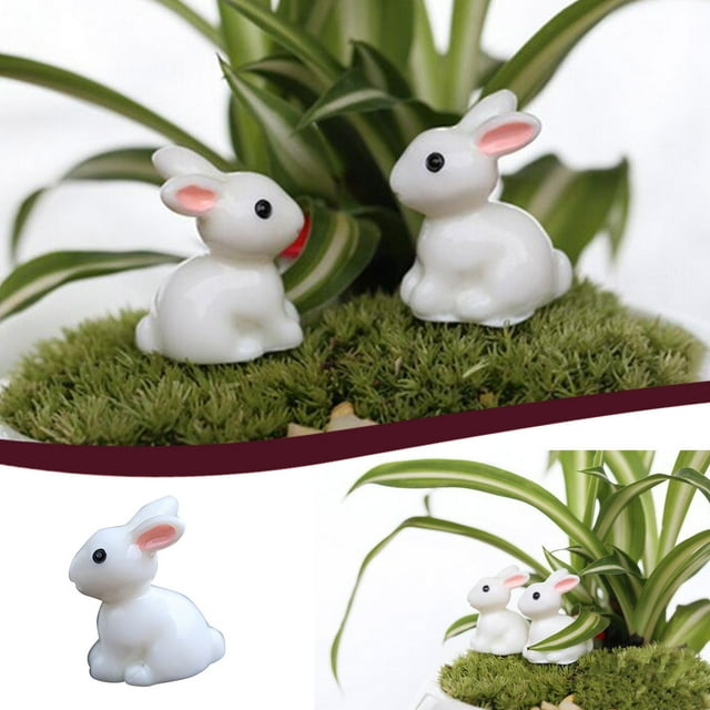 Xihbxyly Miniaturas de Jardín de Pascua, Adornos de Conejo Pintados a Mano, Artesanía de Resina para Minijardines, Decoración de Casas de Muñecas, Vistas de Jardín Diy, Decoración de Sala de Estar, T