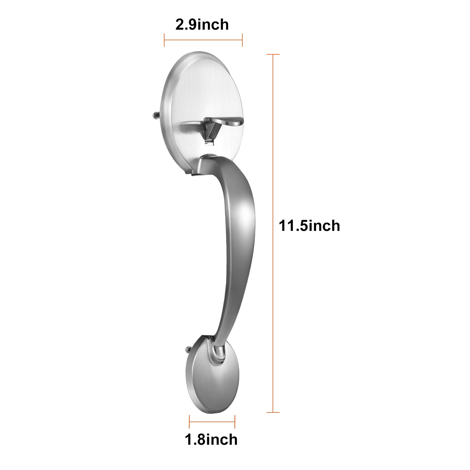 KFFKFF Front Door Handle and Deadbolt Set, Black Front Door Lock Set with Reversible Knob Handle, Modern Front Door Hardware, Single Cylinder Front Door Entry Lock, Silver