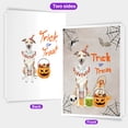 thumbnail image 2 of Trick or Treat Whippet Funny Mummy Cosplay Pumpkin Candy Basket 5x7in Folded Greeting Card Dog Lover Single Note Card with Envelope - 12016, 2 of 5