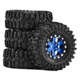 thumbnail image 2 of Fiocias 4 Pcs Pneus de Voiture RC Simulation Roues Pneus Modèle Accessoires DIY Alliage d'Aluminium PP Construction Adapté pour RC Crawler Voiture Télécommandée Jouet Remplacement Bleu, 2 of 8