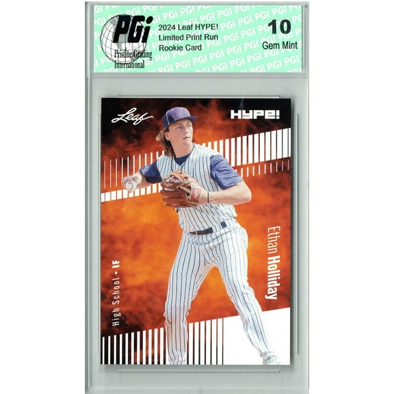 Ethan Holliday 2024 Leaf Hype #144 Only 5000 Made Rookie Card PGI 10
