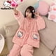 thumbnail image 2 of Sanrio-Conjunto de pijama de franela para mujer, cárdigan rosa de felpa, Tops con botones, pantalones, traje Y2k Kawaii, ropa de casa, invierno, Hello Kitty, 2 piezas, 2 of 5