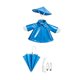 thumbnail image 3 of Divertido traje de ganso con impermeable que se ajusta a una estatua de 58 cm (23 pulgadas) para porche, jardín o patio. Azul, 3 of 8