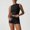 003 Black, variant on Women Seamless Fitness Set High Waist Leggings and Short Sleeve Athletic Tops Pilates Yoga Gym Sets