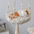 thumbnail image 3 of Hamaca De Macramé Para Gatos Hecha De Madera Y Cuerda De Algodón Tejida Para Colgar 30 * 100 Cm) (hy), 3 of 5