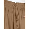 thumbnail image 6 of Gomelly Ladies Trousers Cotton Linen Palazzo Pant Loose Fit Pants Women Casual Holiday Bottoms High Waist Khaki XS, 6 of 8