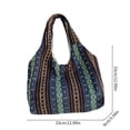 thumbnail image 3 of Bolso de hombro de lona para mujer – Color Block Western Bohemi Vintage Weave, bolso casual de gran capacidad para uso diario, 3 of 6