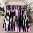 thumbnail image 2 of Homewish Minimalsit Striped Full Size Sheets,Modern Geometric Artwork Bed Sheets,Pink White Black Sheet Sets For Men Women,Microfiber Bedroom Decor,4-Piece, 2 of 7