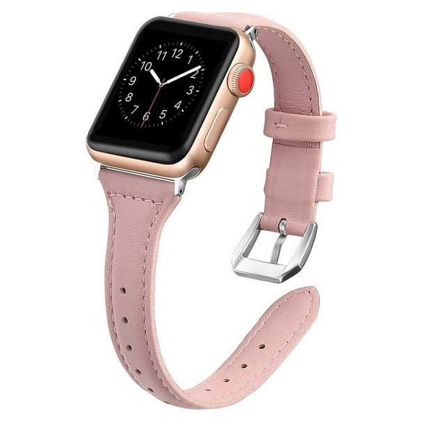 Correas de cuero compatibles con Apple Watch 38 mm-40 mm / 42 mm-44 mm, correa de cuero de grano superior pulsera delgada y delgada para iWatch Series 5/4/3/2/1 MFZFUKR 2033273-21