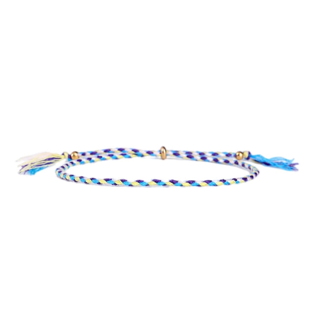 Bracelet Tressé Accessoire de Mode Femmes Hommes Bracelet Bijoux Accessoires Ornement pour Femmes Hommes Bracelets Réglables avec Franges Décors Type 9