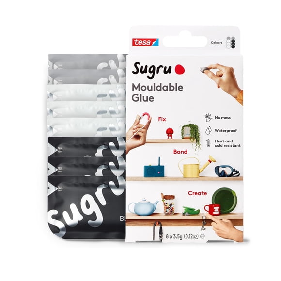 Sugru Silicone Super Glue - Waterproof All-Purpose Wall Putty + Moldable Glue for Crafting + DIY Home Improvement - Removable + Kid-Safe - Indoor/Out