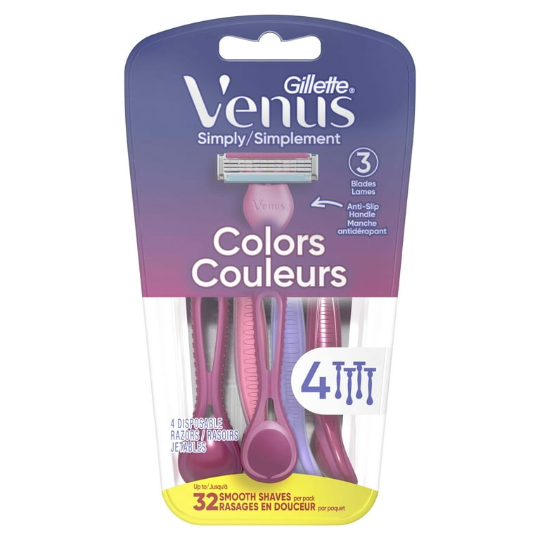 venus ③ Gillette Venus Simply 3 Women's Disposable Razors with Multi-Color