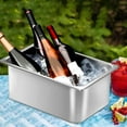 thumbnail image 6 of YWMJZEU Ice Bucket Ice Cube Bin Rectangular Storage Tub for Party Drink Cooler Stainless 32x17.5x15cm, 6 of 9