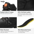 thumbnail image 5 of SMILIN Mens Steel Toe Work Boots, Water Resistant Puncture Proof Oil and Slip Resistant Safety Industrial Boots, Black, Size 10, 5 of 7