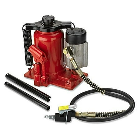 tooluxe 31010l low profile air hydraulic manual bottle jack, 20 tons