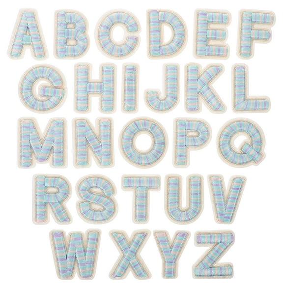 FELTECHELECTR 26Pcs Patch for Ironing with Multi Colored Embroidered Letters for Clothing