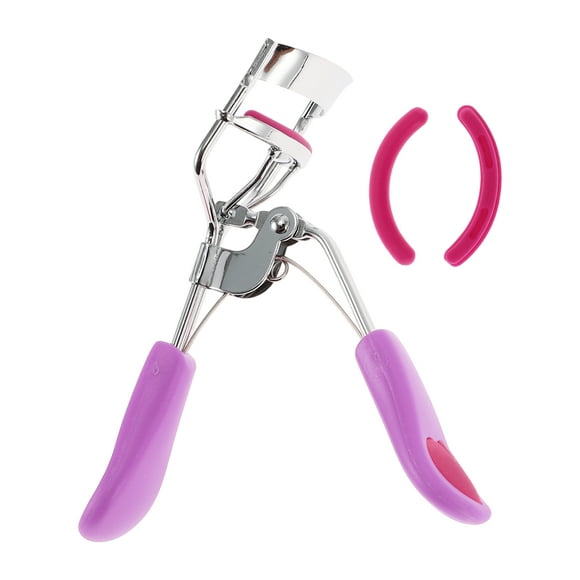 Rizador de pestañas ligero para mujeres Unique Bargains 1 Pcs para viajes de negocios Acero al carbono PS Púrpura claro Rojo rosa