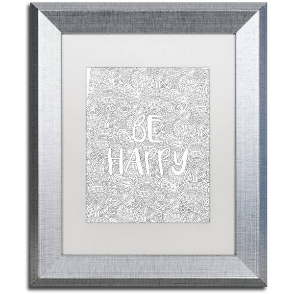 Trademark Fine Art "Inspirational Quotes 31" Canvas Art by Hello Angel, White Matte, Silver Frame