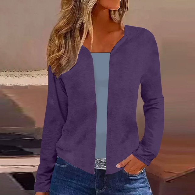 Cárdigan de moda para mujer, cárdigan de manga larga, diseños de colores, holgado, abrigo de manga larga para mujer