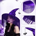 thumbnail image 4 of Breezora Bohemian Fringe Witch Hat for Women Halloween Costume Black Wide Brim Cap Gothic Party Decor Accessory for Themed Wedding Photoshoot, 4 of 8