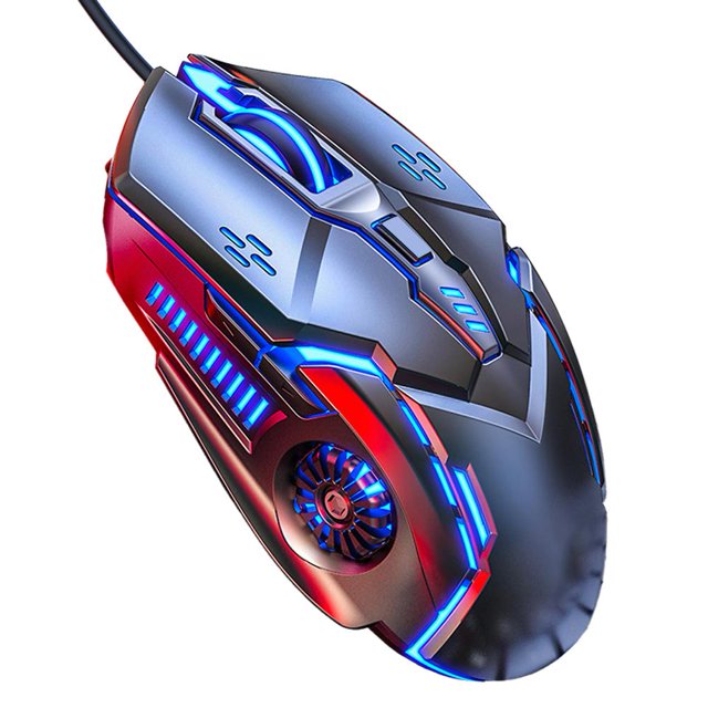 Souris de Jeu Filaire pour Ordinateur Portable PC Souris Optique avec Lumière RGB 4 Boutons Réglables Souris Cool Sport Électronique DPI R3X6 6