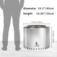 thumbnail image 6 of 2024 New 19'' Portable Smokeless Fire Pit, with Detachable Ash Tray Stainless Steel Outdoor Wood Burning Fireplaces, for Backyard Patio Garden Picnic Campfire, 6 of 6