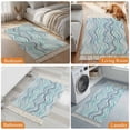 thumbnail image 4 of Kitchen Runner Rugs, Coastal Blue Gradient Stripe 3'x5' Throw Rug with Tassels, Modern Ocean Wave Line Washable Soft Floor Carpet Runner for Hallway Bedroom Bathroom Laundry Room, 4 of 9