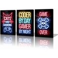 thumbnail image 2 of Hieng Gamer Canvas Wall Art for Living Room Game Controller Picture Wall Decor Gaming Gifts Bathroom Office Wall Art Gamepad Artwork Posters Green Wall Painting, 2 of 6