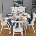 thumbnail image 2 of Pioneer Flower Floral Print Pattern Round Tablecloth 60"x60",Wrinkle Wipeable Table Cloth for Kitchen Dining Room Picnic Patio Party, 2 of 6