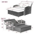 thumbnail image 3 of Harper & Bright Designs Outdoor Sunbed for Two Person Patio Chaise Double Lounger with Cup Tray Adjustable Backrest And Seat For Beach Backyard, Gray Cushions, 3 of 21