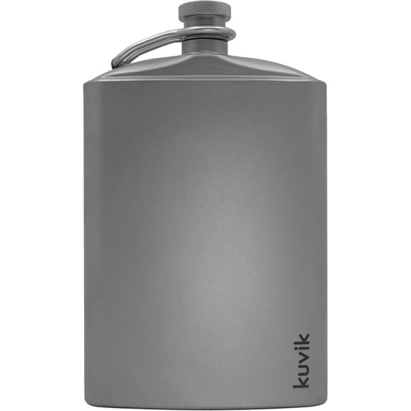Kuvik Titanium Flask 8.8 oz (260ml) - Ultralight and Compact Flask for Backpacking, Camping, and Hiking