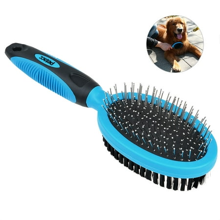 Petacc Dog Grooming Brush Self Cleaning Slicker Brushes Best Shedding Tools for Grooming Small Large Dog Cat Horse Short Long (Best Brush For Cocker Spaniel Puppy)