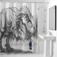 thumbnail image 4 of Dinosaur Little Boy Fabric Shower Curtain Abstract Forest Cartoon Gray Washable Shower Curtains for Bathroom, Waterproof Bath Curtain with Hooks Home Decor 72x72in, 4 of 8