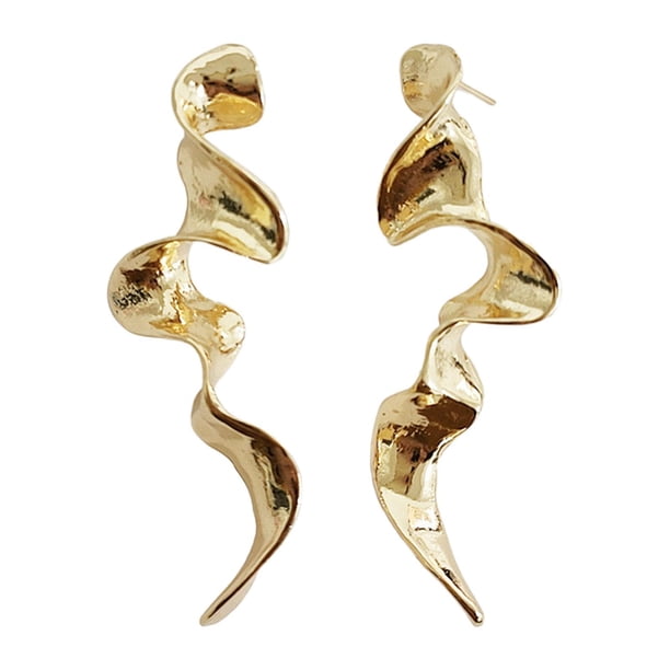 Pendientes colgantes para mujer, aretes geométricos, aretes colgantes irregulares de moda. Oro