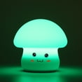 thumbnail image 1 of Lámpara de mesita de noche USB con atenuación táctil de 1200 mAh con luz nocturna de seta de silicona (C), 1 of 8