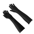 thumbnail image 3 of Guantes largos elásticos de protección solar, suaves, transpirables, negros, hasta el codo, para bodas, fiestas, ciclismo, 20,5 pulgadas, 3 of 12