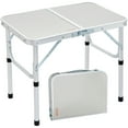 thumbnail image 1 of VEVOR Folding Camping Table, Adjustable Height Outdoor Portable Side Tables, Lightweight Fold Up Table, Aluminum & MDF Ultra Compact Work Table, For Cooking, Beach, Picnic, Travel, 24x16 inch, Silver, 1 of 9